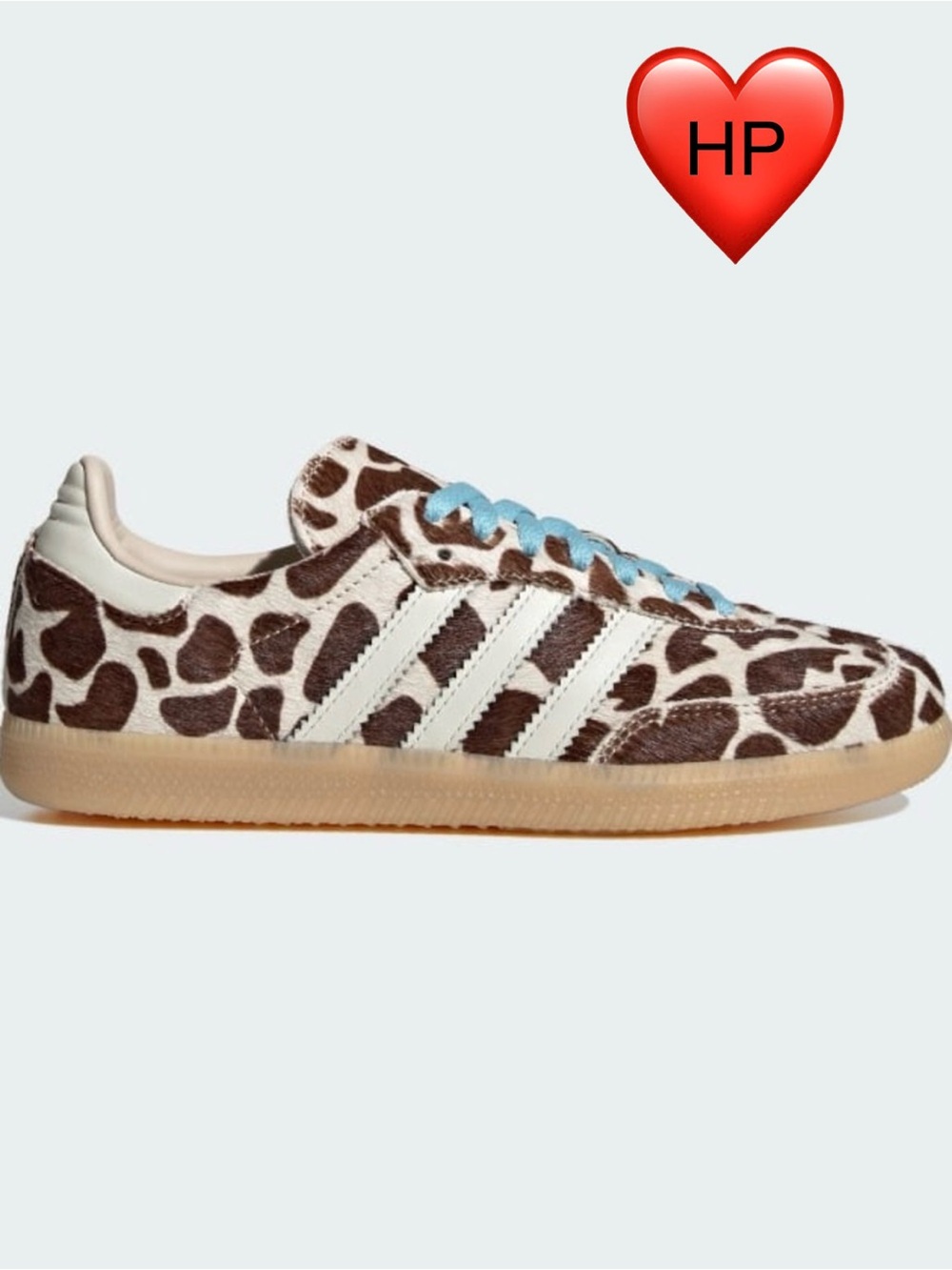 adidas samba calf hair Giraffe Print Sneakers Brown & Cream BNWT RARE LUXURY - Picture 1 of 9